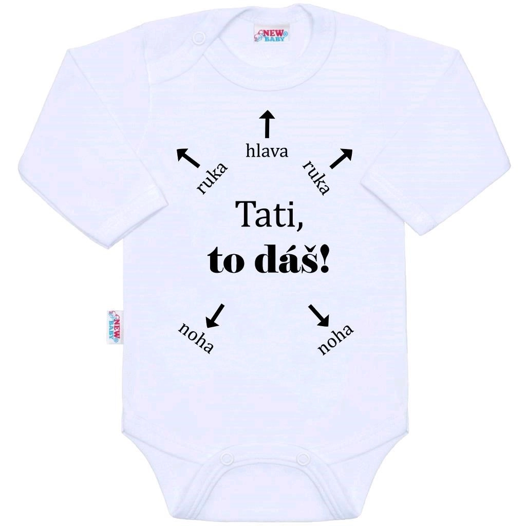Dojčenské body s dlhým rukávom New Baby Tati, to dáš!