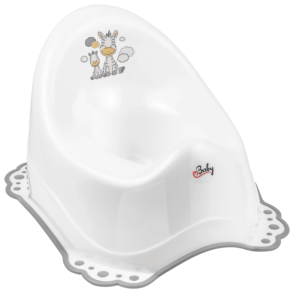 Maltex nočník s protiskluzem a hudbou Zebra, bílý/šedý