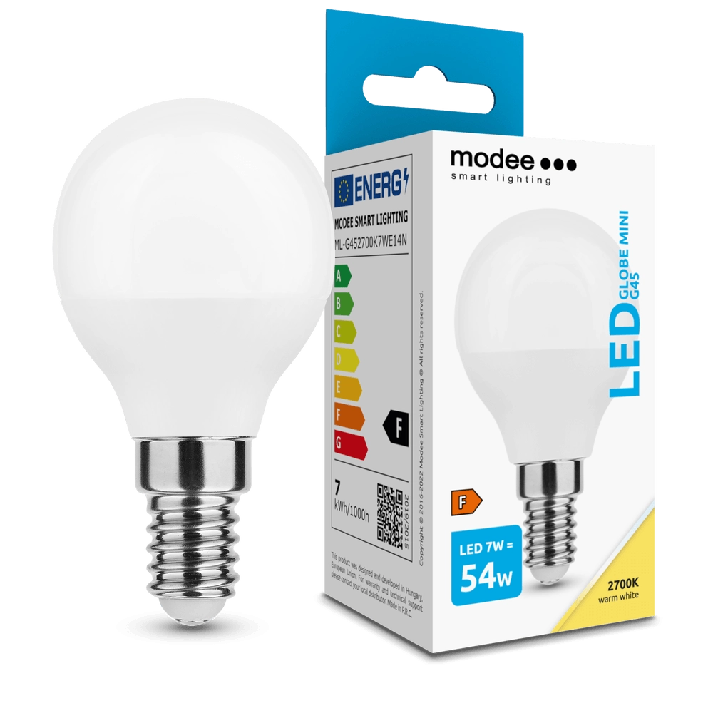 Modee E14 7W mini globe LED teplá 2700K