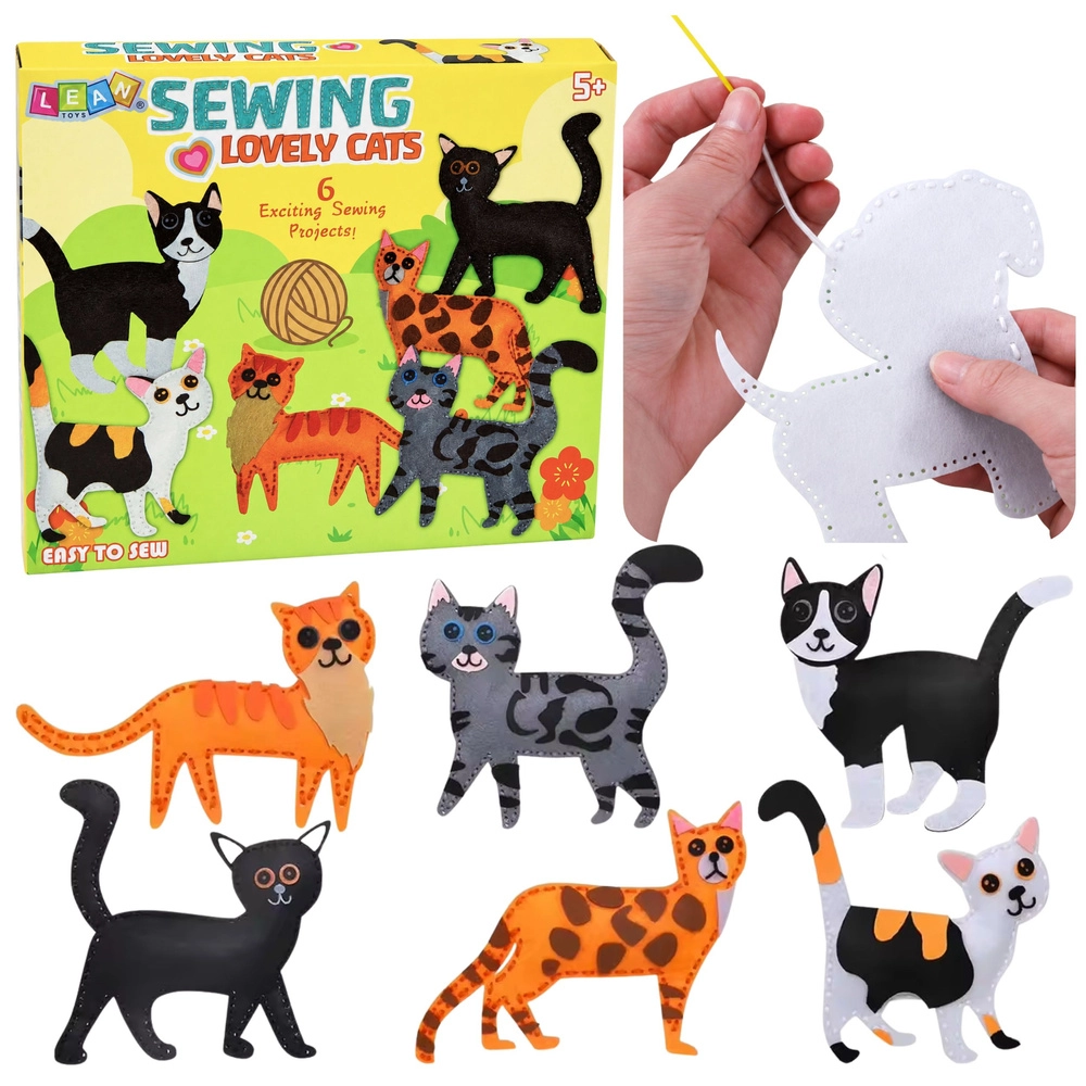 Kreativní sada na šití filcových kočiček diy (6 projektů)