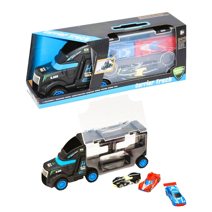 kamion s autíčky s úložným kufříkem a 3 autíčky