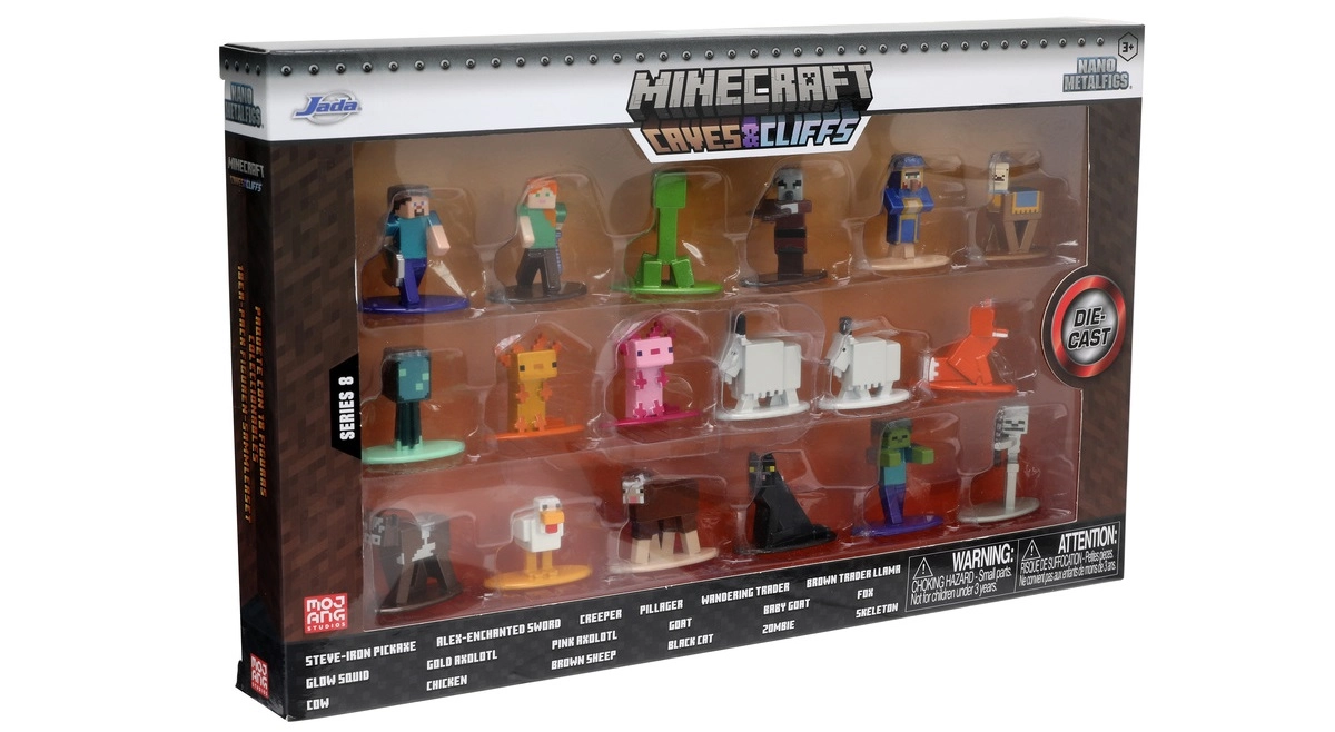 Kovové figurky jada toys minecraft – sada 18 ks, verze 8