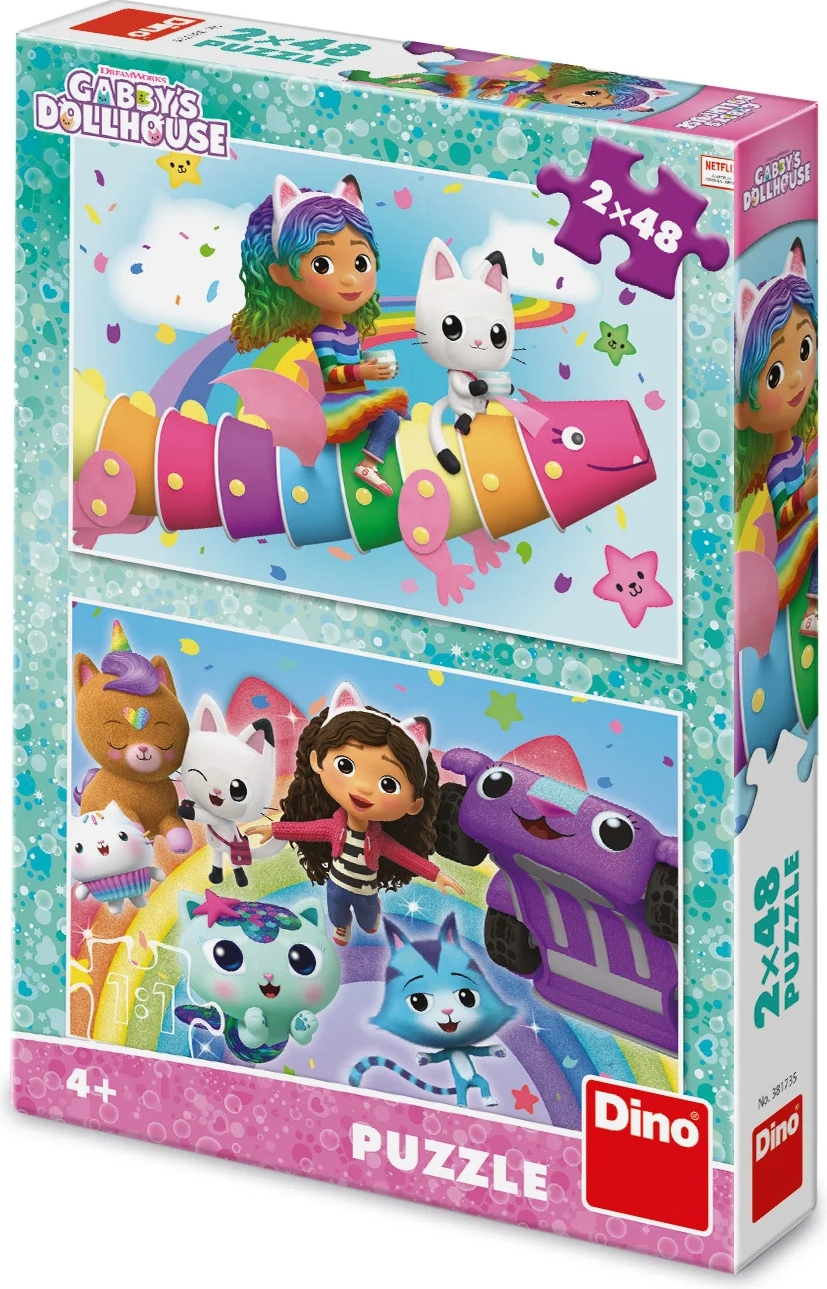 puzzle gábinin kouzelný domek: na duze 2×48 dílků