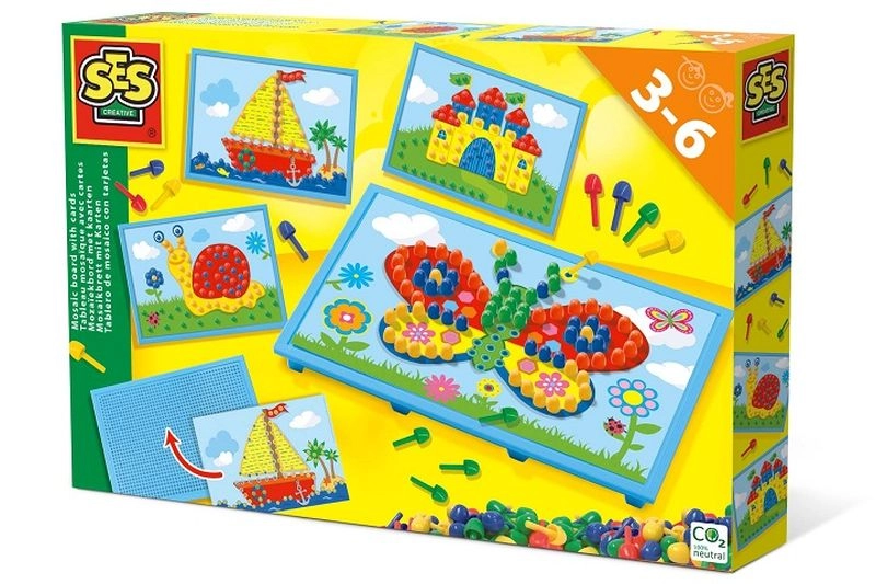 SES Creative mozaiková tabulka s kartami a kolíčky