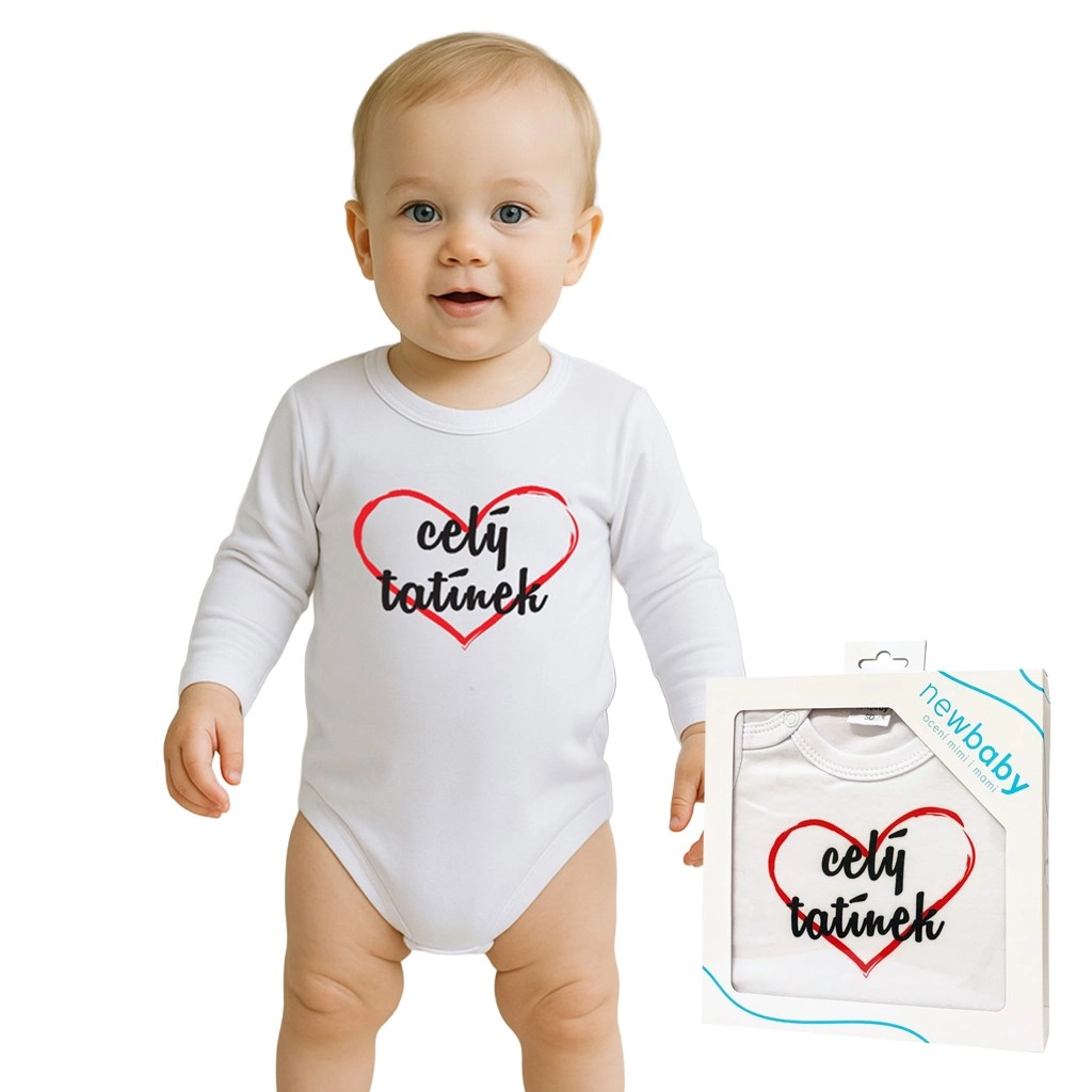 Body s potiskem New Baby celý tatínek – dárkové balení