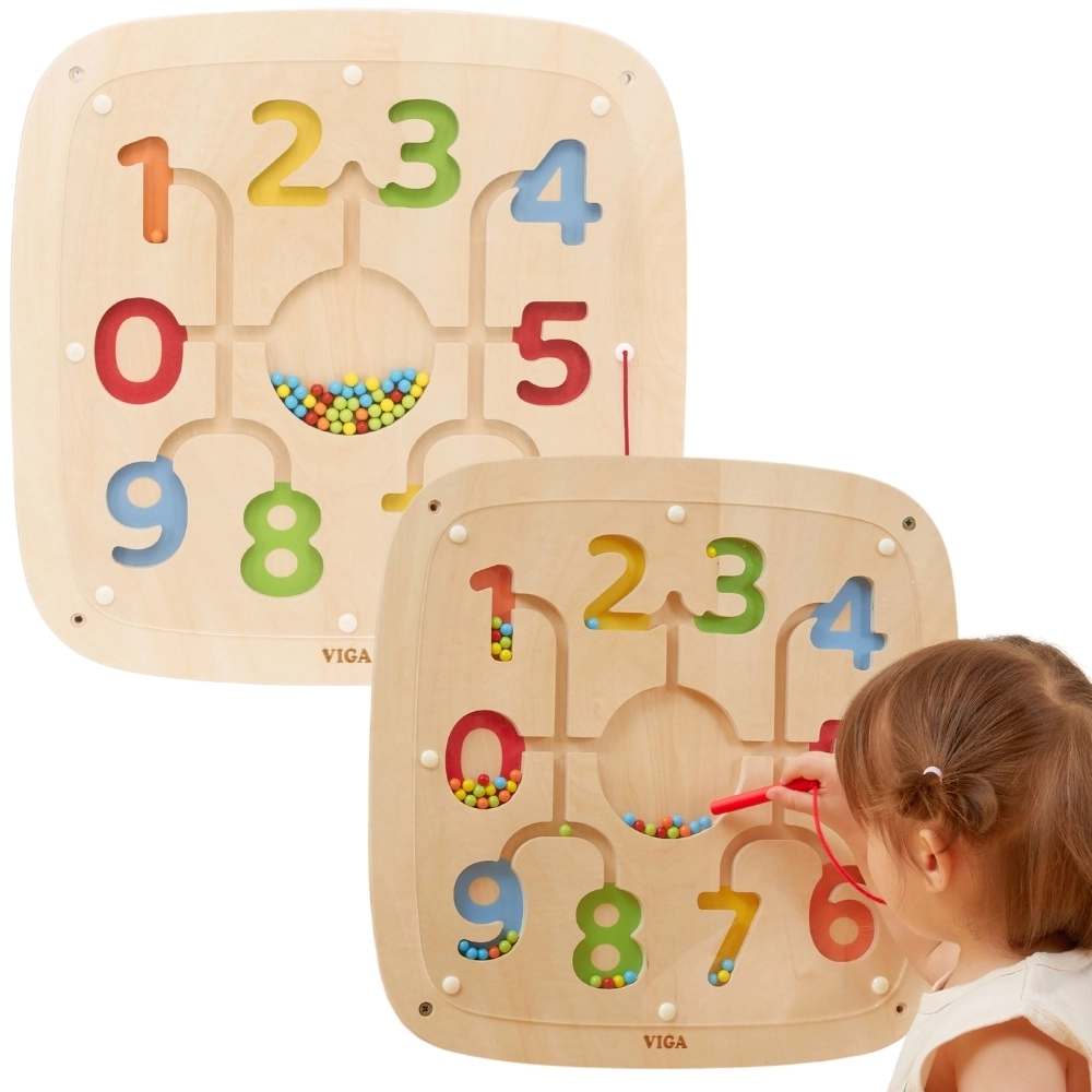 dřevěná nástěnná magnetická tabule na počítání VIGA