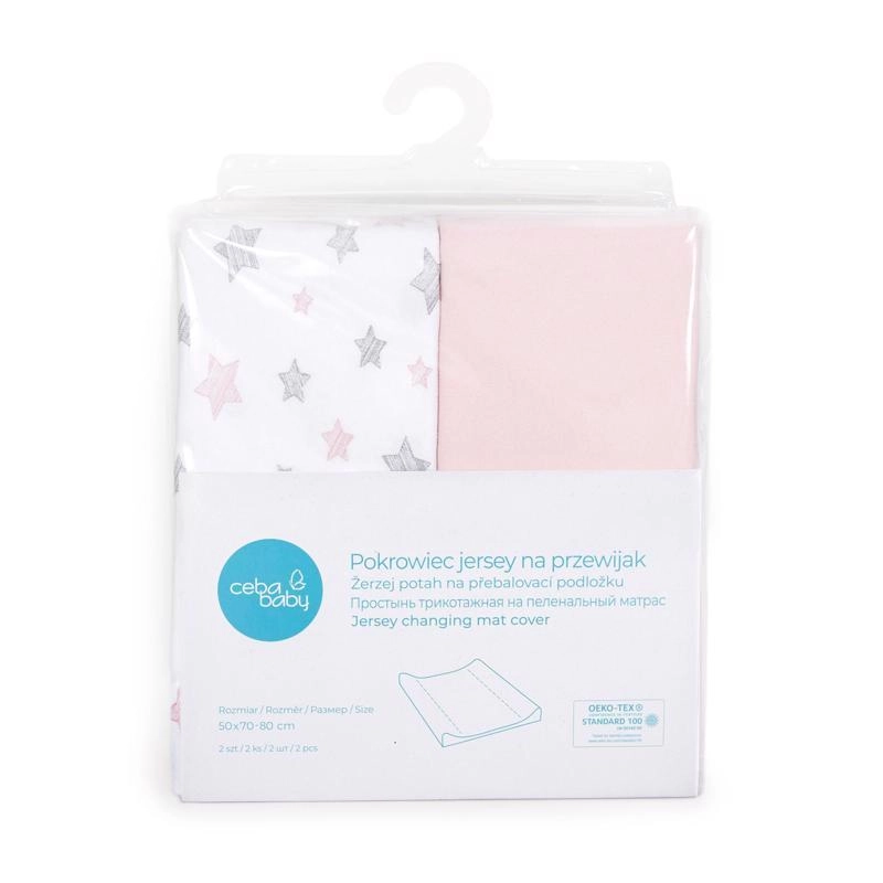 Ceba Baby Potah na podložku Candy pink + Pink Star 2 ks 50 x 70-80