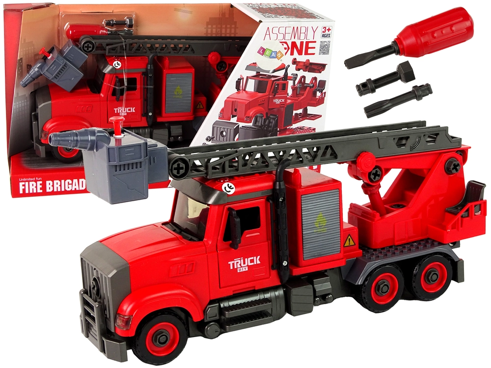 LEANToys Hasičské auto na šroubování Red 15923