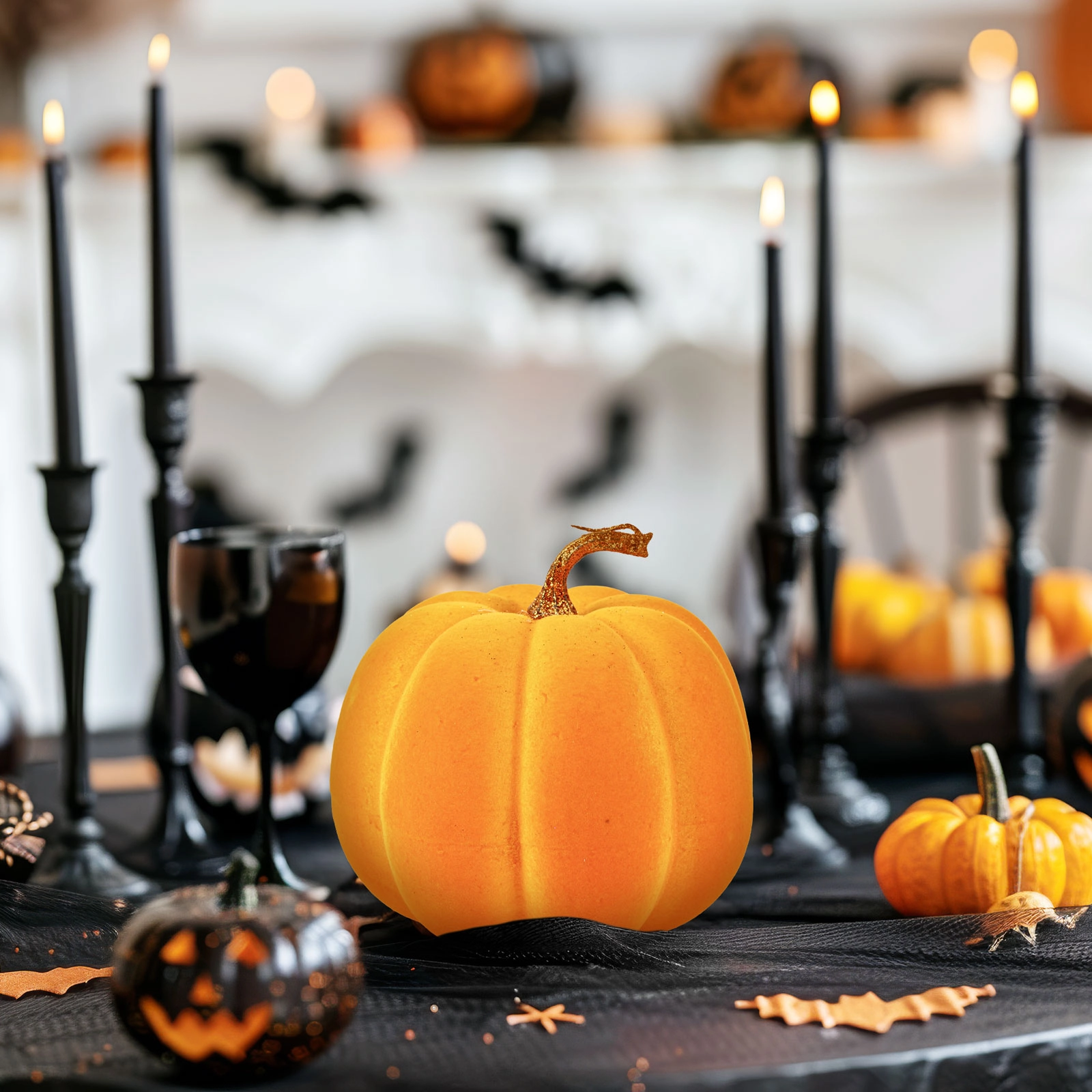 Halloweenská dekorace dýně oranžová 16,5 cm