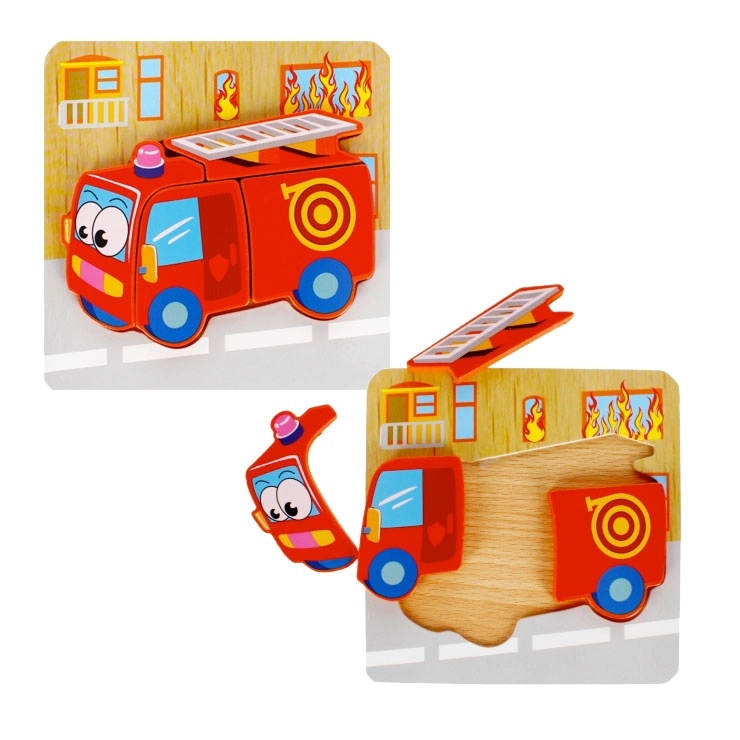 Dřevěné edukativní puzzle Hasiči
