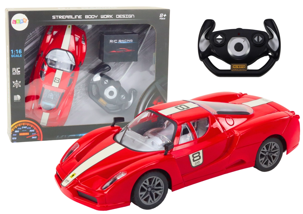 Sportovní auto na dálkové ovládání 1:16, červené