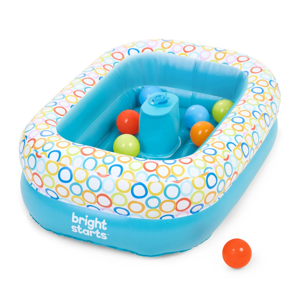 Bright Starts nafukovací vanička a bazének s míčky Bathe & Giggle 2 v 1