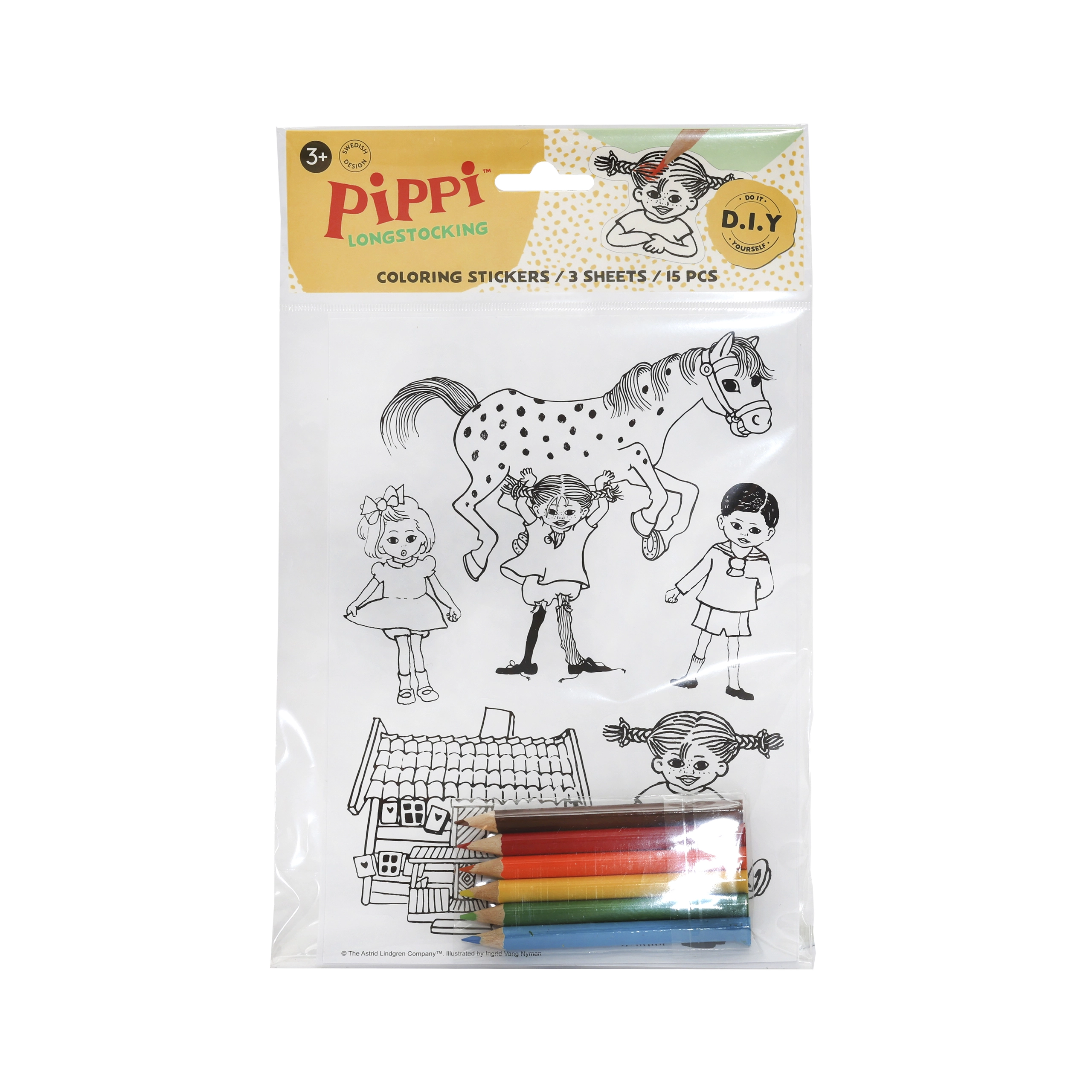 Kreativní sada samolepek k vybarvení Pippi Langstrumpf