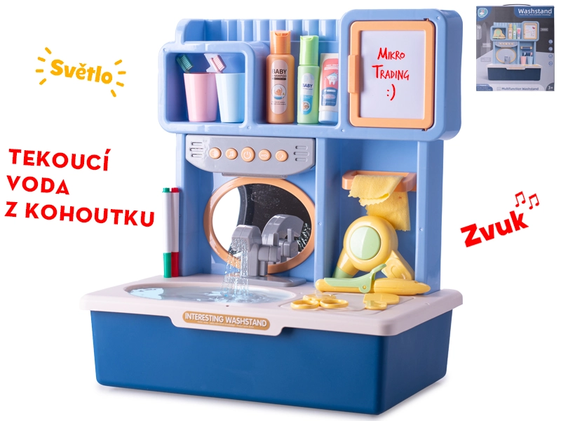 Interaktivní dětské umyvadlo s tekoucí vodou – modré