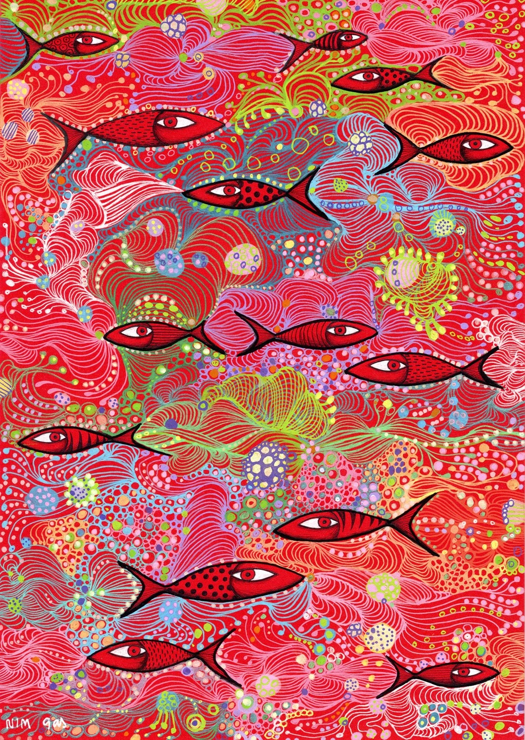 ENJOY puzzle sytě červená 1500 dílků