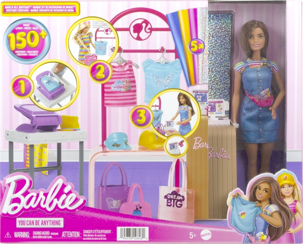Barbie projektantka módy – Make & Sell Boutique herní set