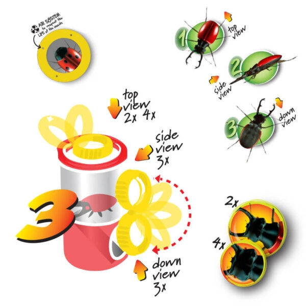 Navir - kelímek na pozorování hmyzu - tři možnosti pozorování - mix barev