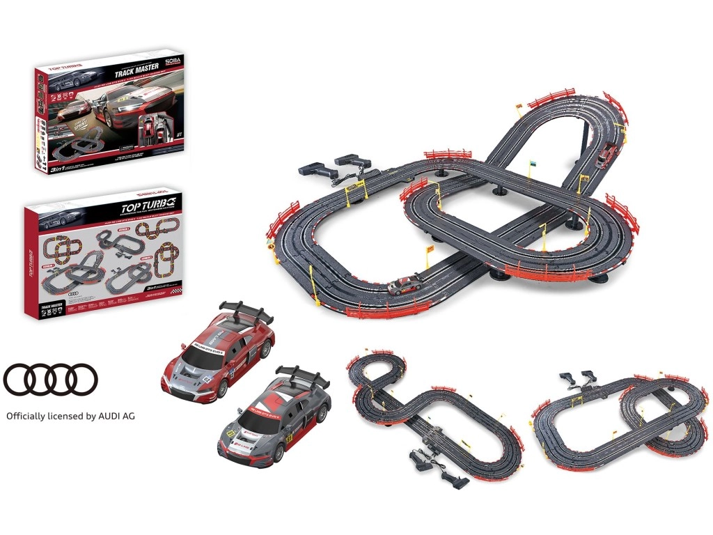 Autodráha Audi R8 LMS GT3 3v1, délka 790 cm s USB napájením