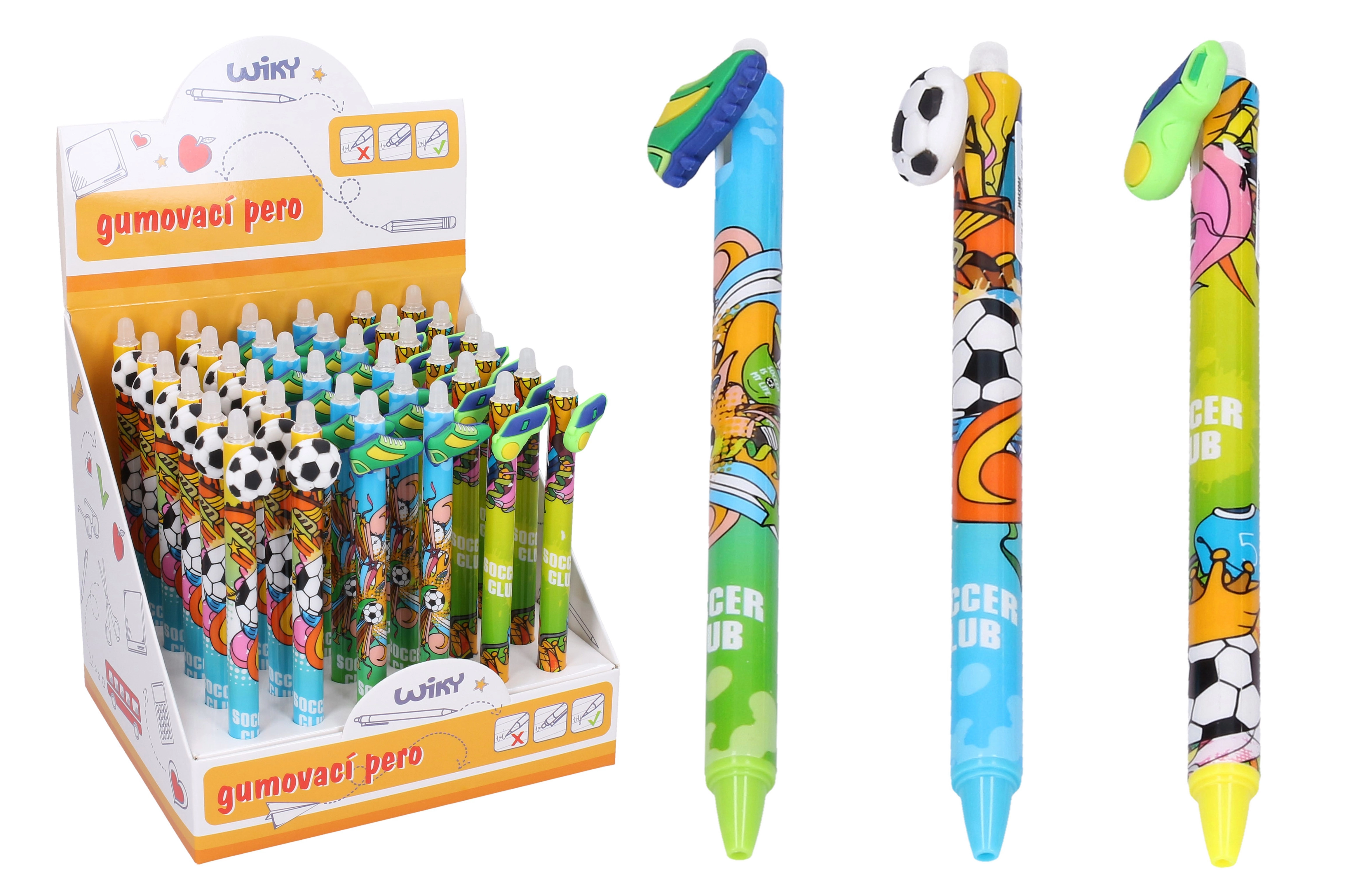 Gumovací propiska 0,7 mm – fotbalový motiv