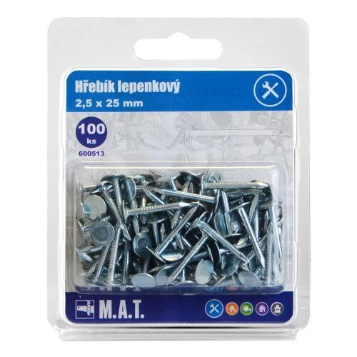 Mat Hřebík lepenkový 25x2,5mm Zn (100ks)