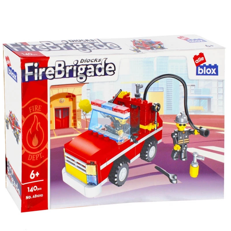 Stavebnice požární jednotka – hasičské auto s hadicí a figurkami