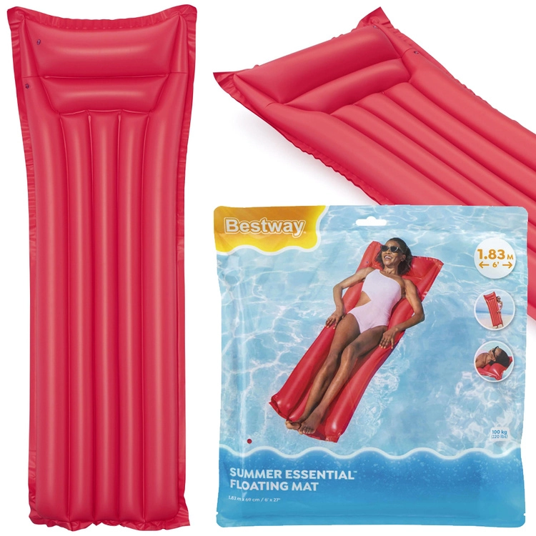 Nafukovací lehátko BESTWAY, červené 183 × 69 cm