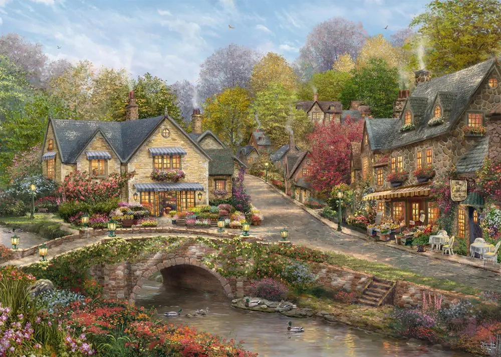 Schmidt puzzle Léto v Cobblestone Village 2000 dílků