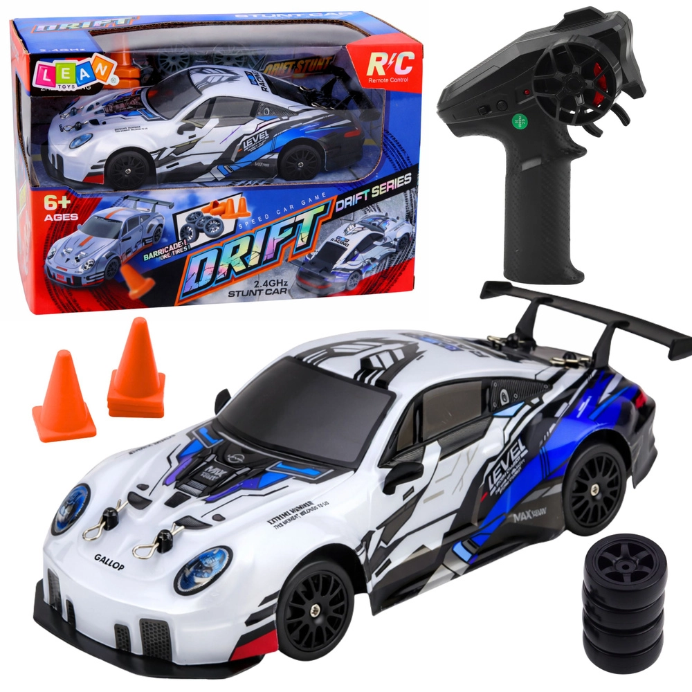 RC driftovací auto 1:24, 2.4 GHz, 4WD, LED – modré