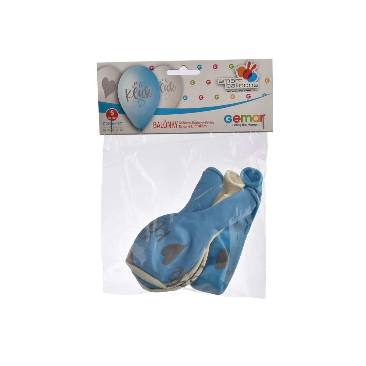 Latexové balónky Je to kluk modro-bílé 30 cm (5 ks)