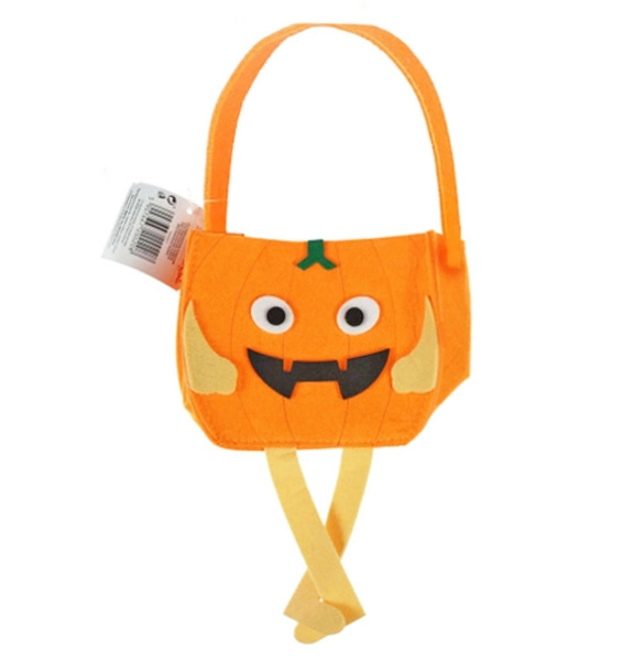 Halloweenský filcový košíček dýně