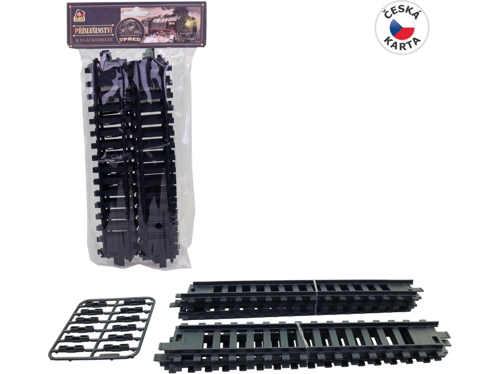 Sada rovných kolejí 22 cm – 6 ks se spojkami