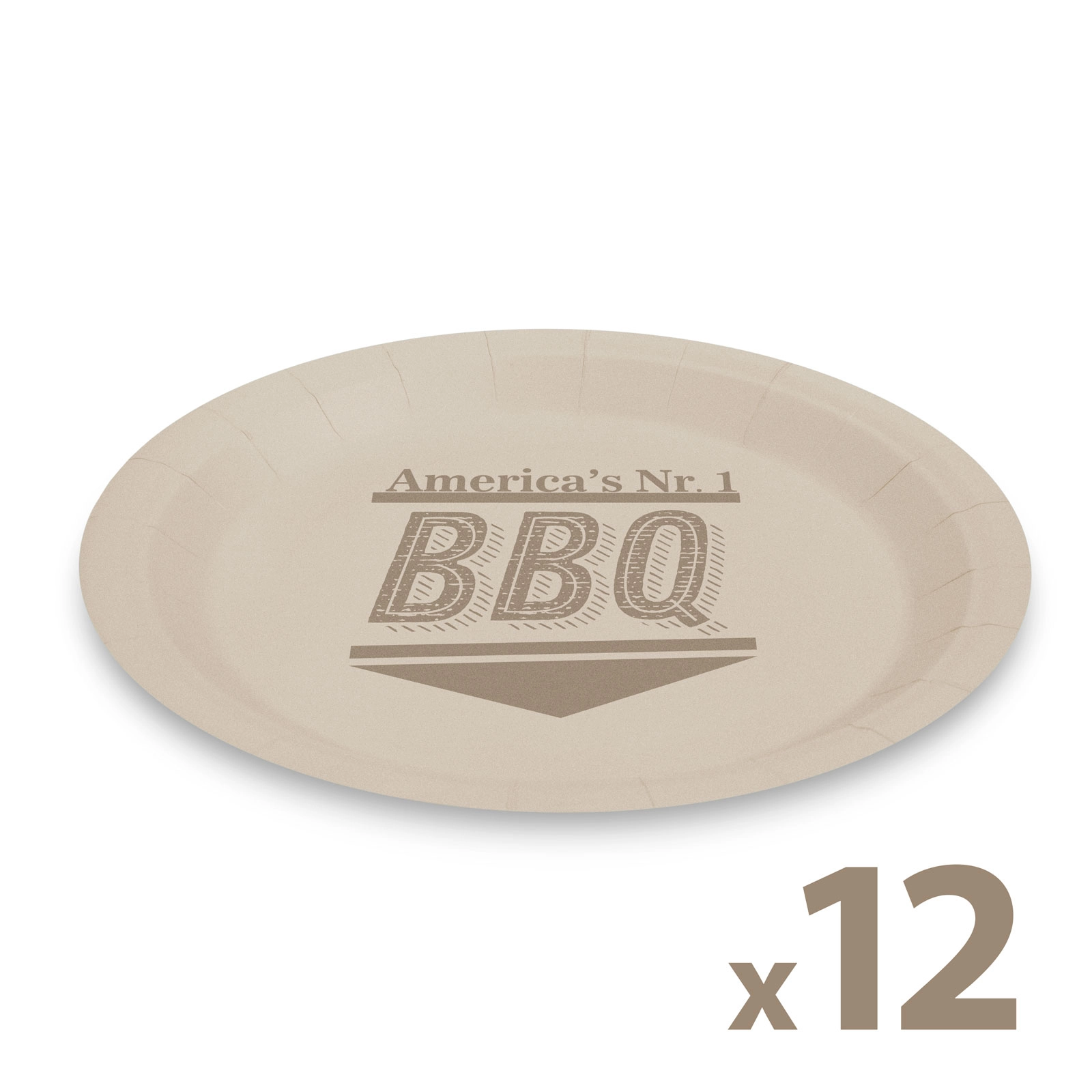 Papírové talíře BBQ 23 cm, 12 ks