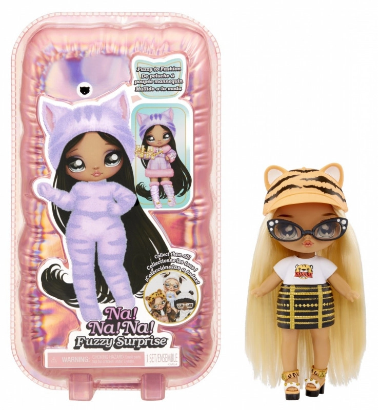 Levně Panenka na! na! na! fuzzy surprise tiger girl – hebká překvapivá panenka