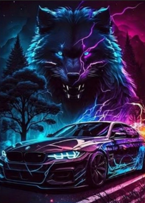 diamantové malování vlčí duch ii 30 × 40 cm