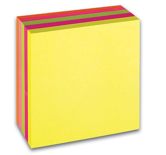 Samolepicí bloček CONCORDE 76x76mm, 5x80l., neon CONCORDE