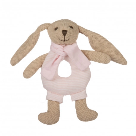 Canpol babies zajíček Bunny s chrastítkem – Růžový