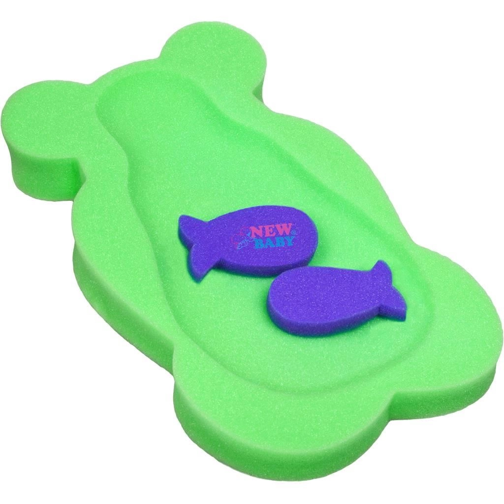 Pěnová koupací podložka pro miminka BASIC medvěd zelená