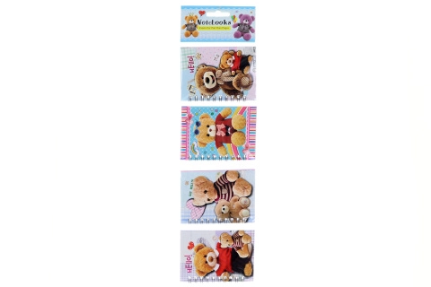 Spirálové zápisníky s motivem medvídků, sada 4 ks
