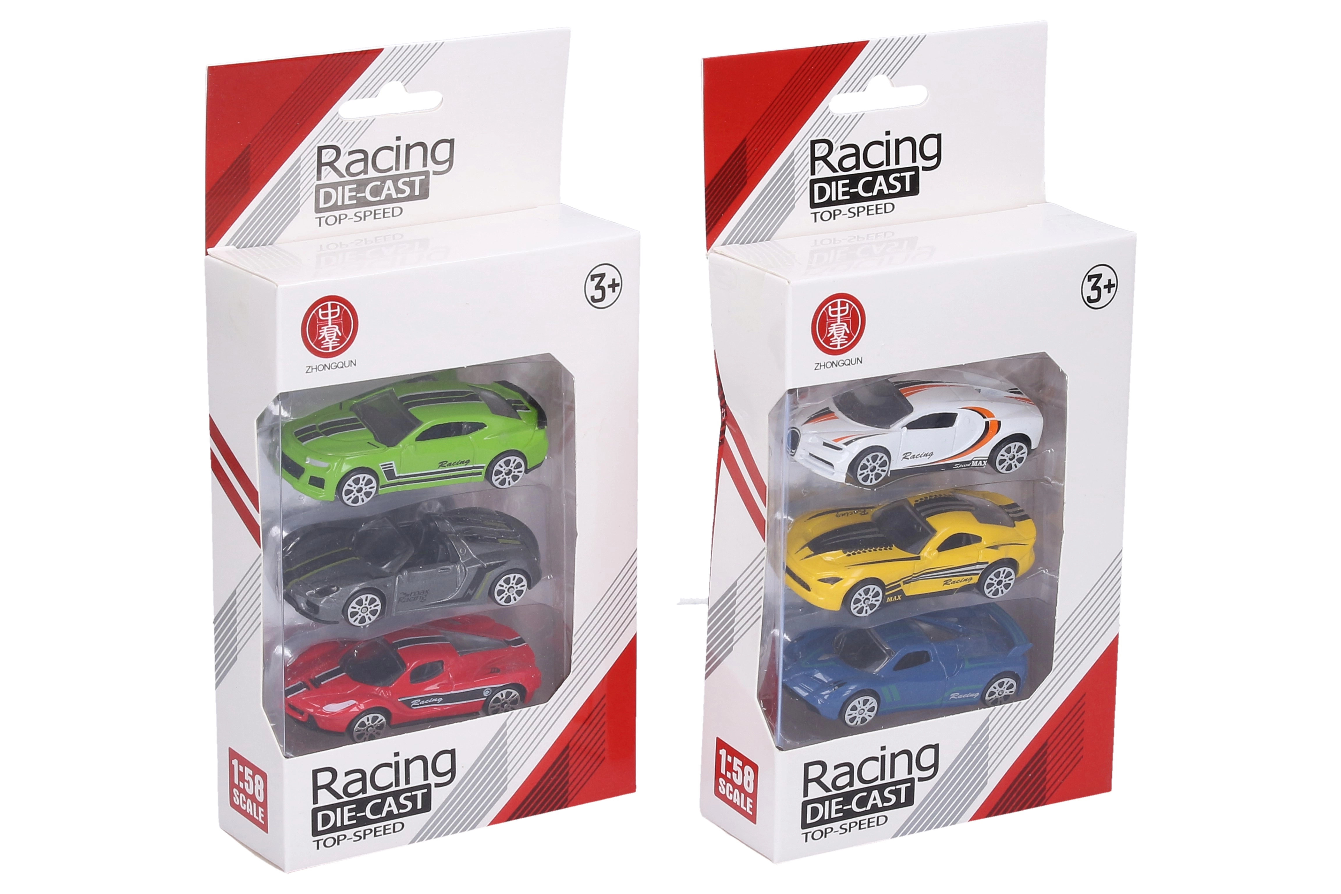 Levně Kovové autíčka set 3 ks 7 cm