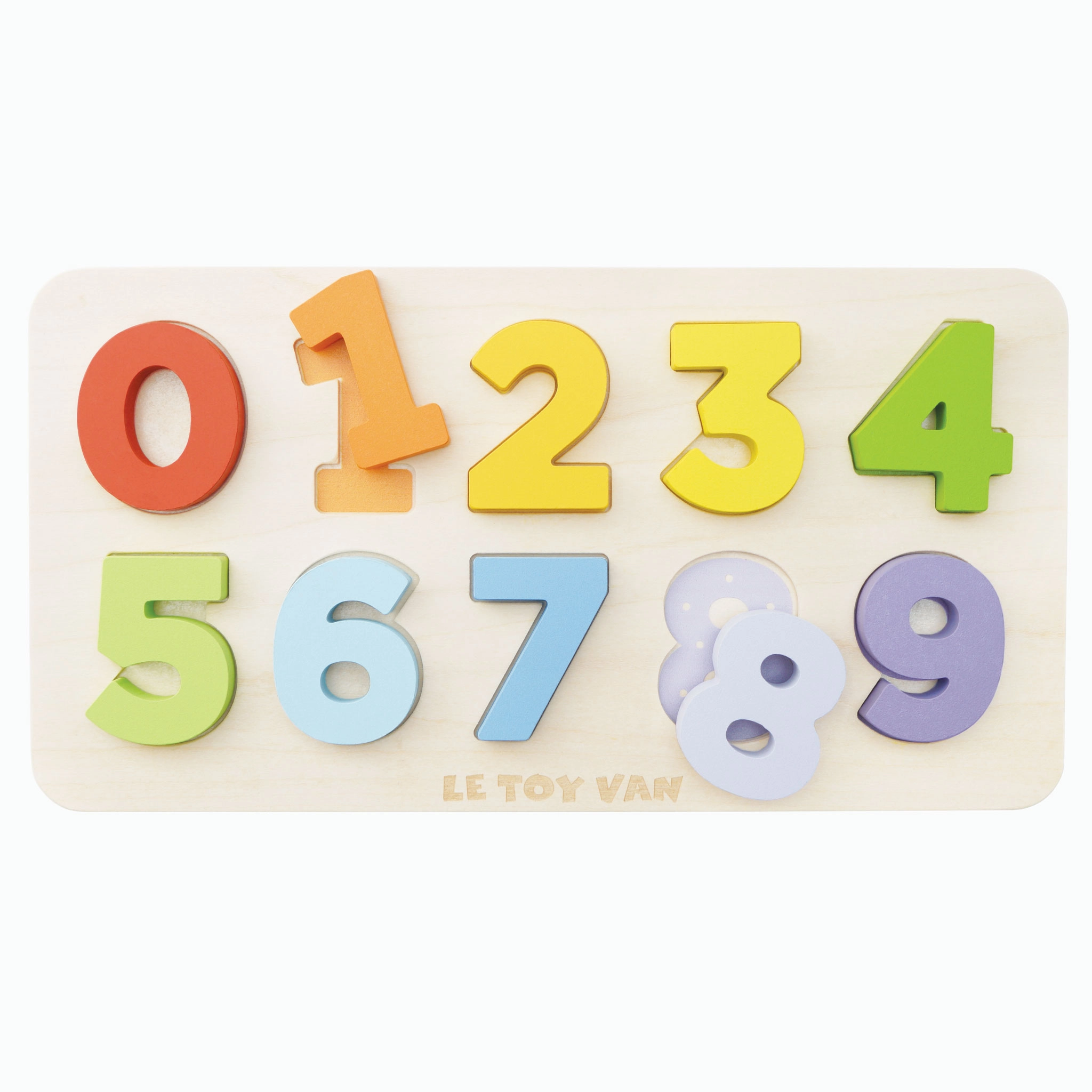 Levně Le toy van vkládací puzzle s čísly z dřeva fsc