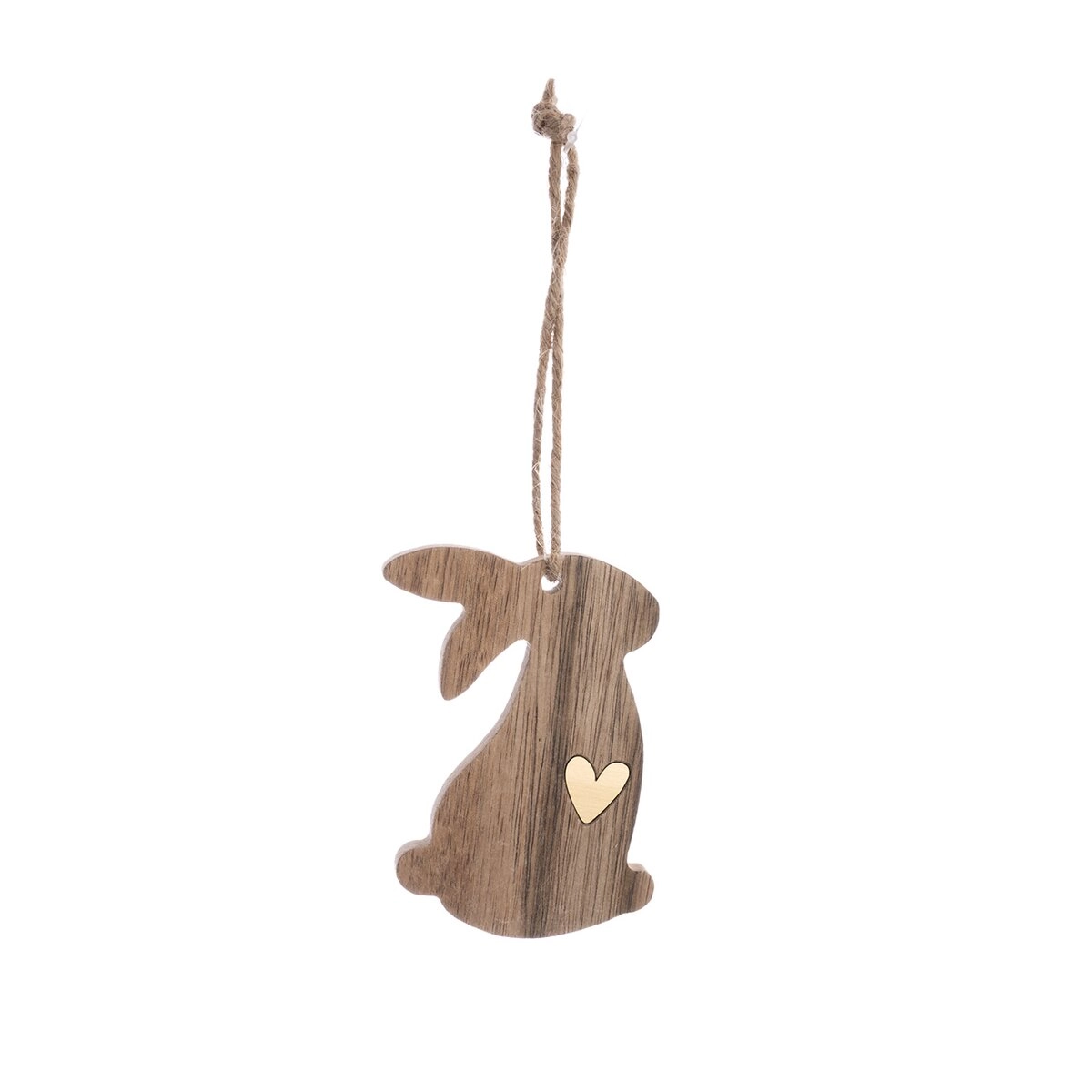 Závěsný dřevěný zajíc hnědý 10 cm