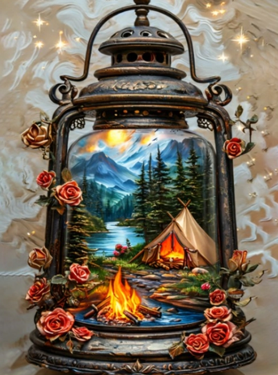 Diamantové malování Magická lucerna 30 × 40 cm