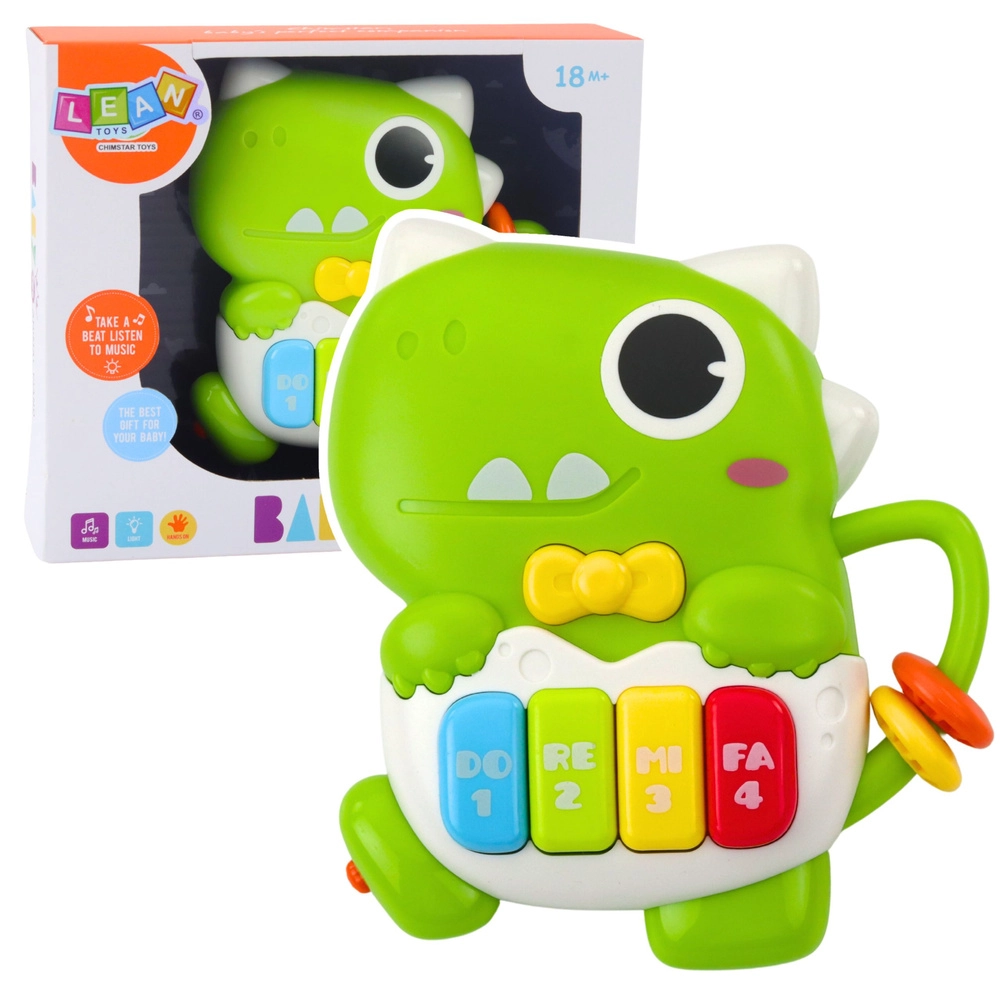 Mini pianinko Dinozaur zelený se světly a zvuky