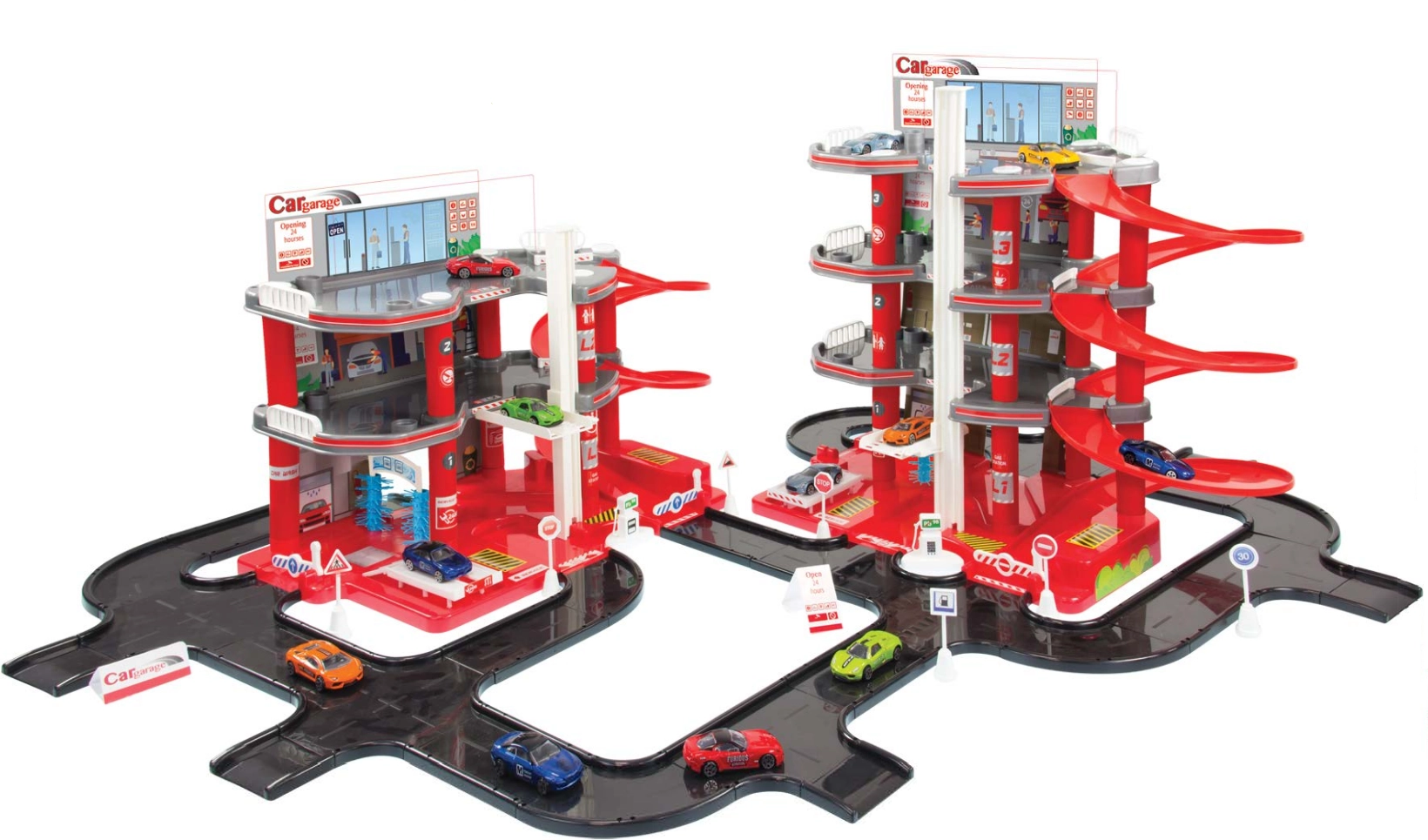 Mega Garáže - parkovací set se silnicí