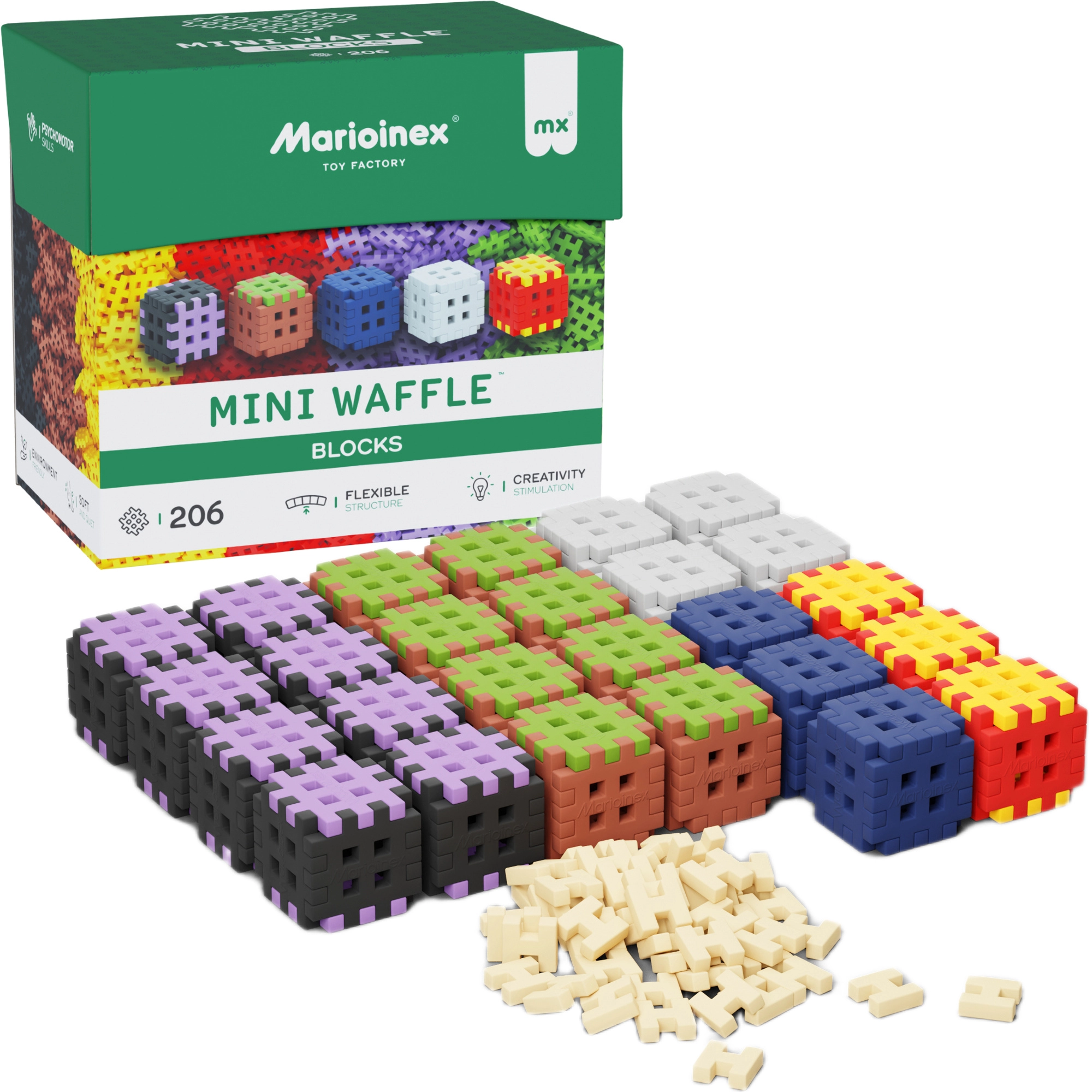 Stavebnice mini waffle blocks 206 ks MARIOINEX