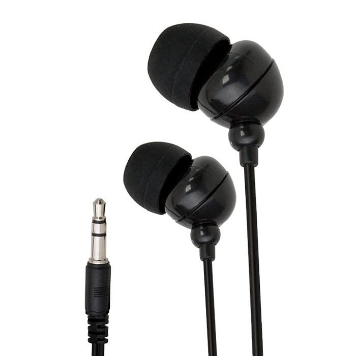 Černá sluchátka do uší s 3,5mm jackem