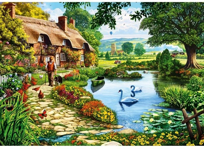 Bluebird puzzle Chata u jezera 500 dílků