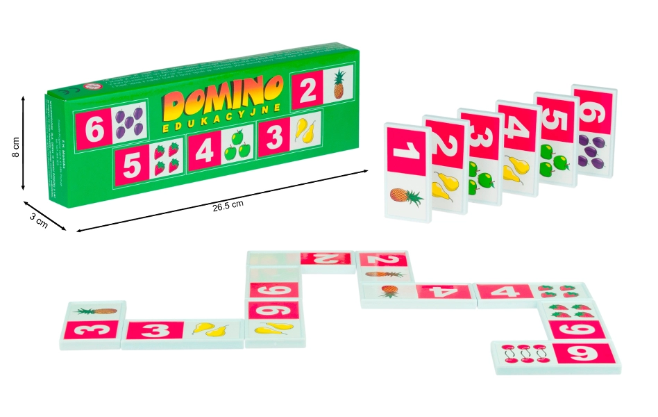 edukační plastové domino – čísla a ovoce