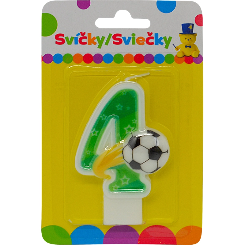 Narozeninová svíčka číslo 4 s míčem