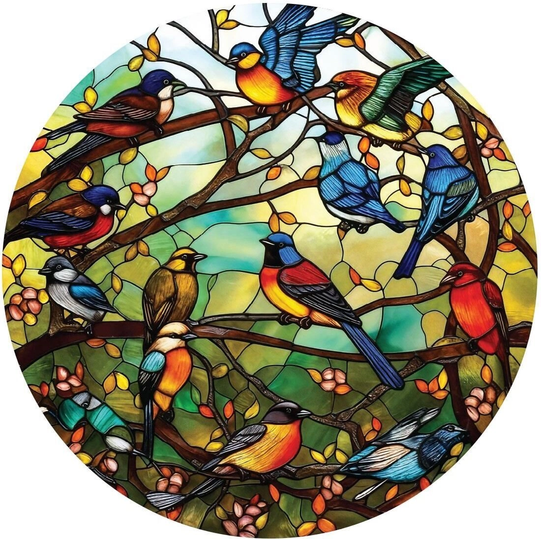 Kulaté puzzle Vitráž Lesní sbor 570 dílků